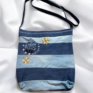 Denim Design Handmade Patch Crossbody Bag